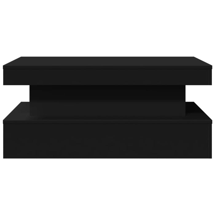 Tavolino da Soggiorno con Luci LED Nero 90x50x40 cm 839848