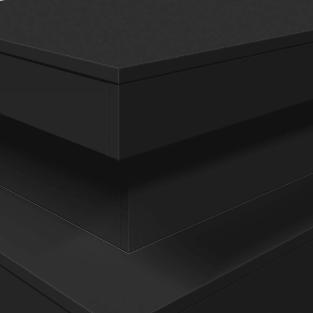 Tavolino da Soggiorno con Luci LED Nero 90x50x40 cm 839848