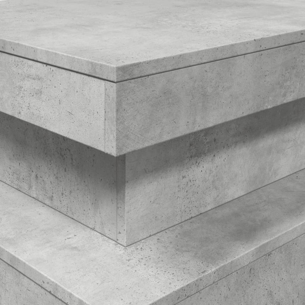 Tavolino da Soggiorno con Luci LED Grigio Cemento 90x50x40 cm 839850