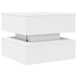 Tavolino da Salotto con Luci LED Bianco 50x50x40 cm 839854