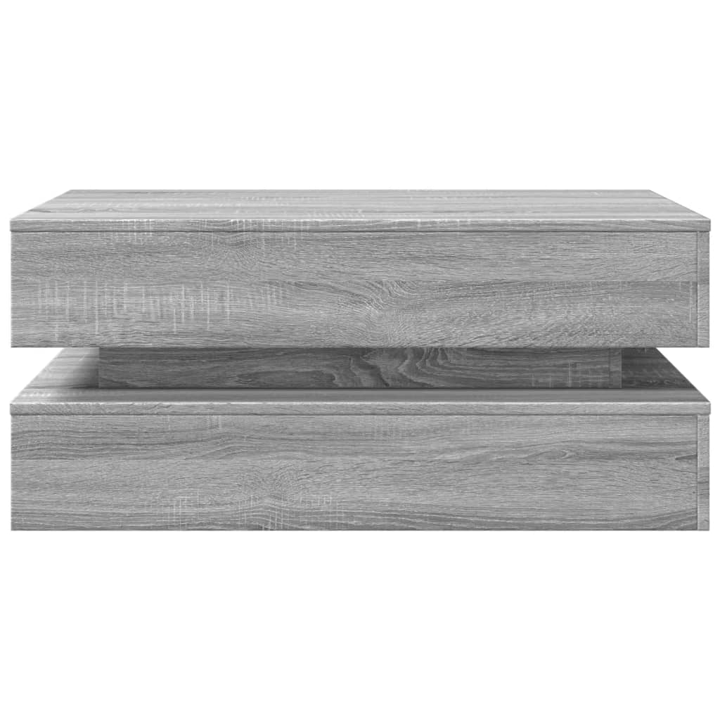 Tavolino da Soggiorno con Luci LED Grigio Sonoma 90x50x40 cm 839866