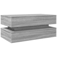 Tavolino da Soggiorno con Luci LED Grigio Sonoma 90x50x40 cm 839866