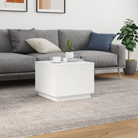 Tavolino da Salotto con Luci LED Bianco 50x50x40 cm 839868