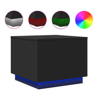 Tavolino da Salotto con Luci LED Nero 50x50x40 cm 839869