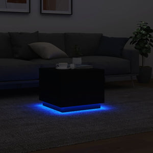 Tavolino da Salotto con Luci LED Nero 50x50x40 cm 839869