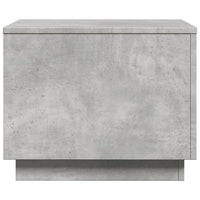 Tavolino da Salotto con Luci LED Grigio Cemento 50x50x40 cm 839871