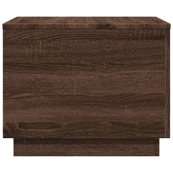 Tavolino da Salotto con Luci LED-Tavolino da soggiorno Rovere Marrone 50x50x40 cm 761553