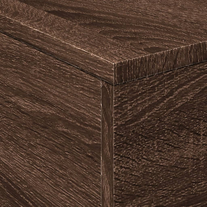 Tavolino da Salotto con Luci LED Rovere Marrone 50x50x40 cm