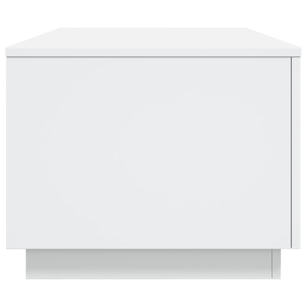 Tavolino da Soggiorno con Luci LED Bianco 90x50x40 cm 839875