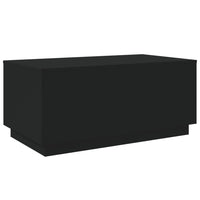 Tavolino da Soggiorno con Luci LED Nero 90x50x40 cm 839876