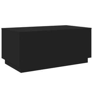 Tavolino da Soggiorno con Luci LED Nero 90x50x40 cm 839876