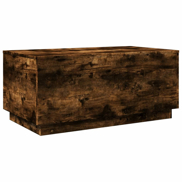 Tavolino da Soggiorno con Luci LED Rovere Fumo 90x50x40 cmcod mxl 113317