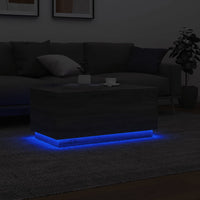 Tavolino da Soggiorno con Luci LED Grigio Sonoma 90x50x40 cm 839880