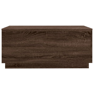 Tavolino da Soggiorno con Luci LED Rovere Marrone 90x50x40 cm