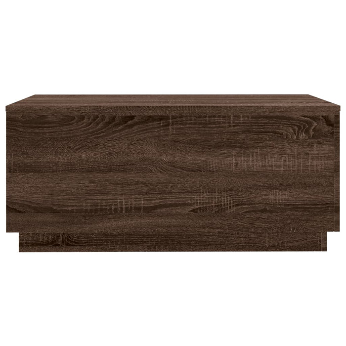 Tavolino da Soggiorno con Luci LED Rovere Marrone 90x50x40 cm
