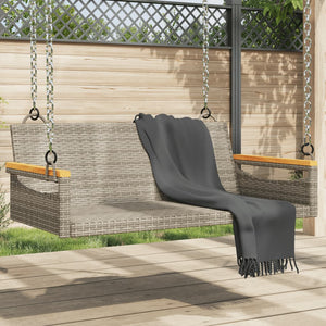 Panchina Dondolo Grigia 109x62x40 cm in Polyrattan 368144
