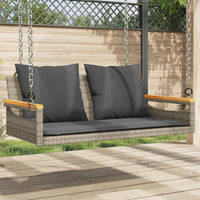 Panchina Dondolo con Cuscini Grigia 109x62x40 cm in Polyrattan 368147