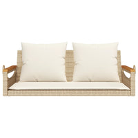 Panchina a Dondolo con Cuscini Beige 109x62x40 cm in Polyrattan 368148