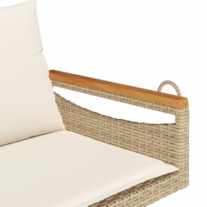 Panchina a Dondolo con Cuscini Beige 109x62x40 cm in Polyrattan 368148