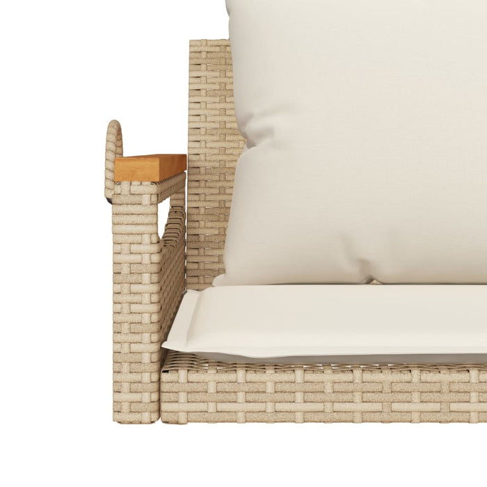 Panchina a Dondolo con Cuscini Beige 109x62x40 cm in Polyrattan 368148