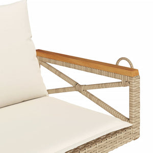 Panchina a Dondolo con Cuscini Beige 109x62x40 cm in Polyrattan 368157