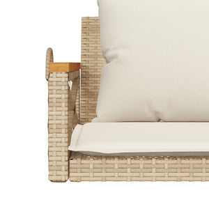 Panchina a Dondolo con Cuscini Beige 109x62x40 cm in Polyrattan 368157