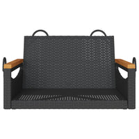 Panchina a Dondolo Nera 63x62x40 cm in Polyrattan 368161