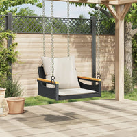 vidaXL Panchina a Dondolo con Cuscini Nera 63x62x40 cm in Polyrattan