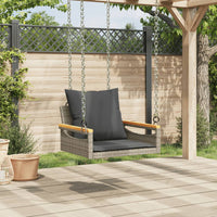 Panchina Dondolo con Cuscini Grigia 63x62x40 cm in Polyrattan 368165