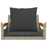 Panchina Dondolo con Cuscini Grigia 63x62x40 cm in Polyrattan 368165
