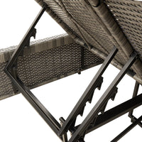 Lettino Prendisole Doppio con Cuscini Grigio in Polyrattan 368181