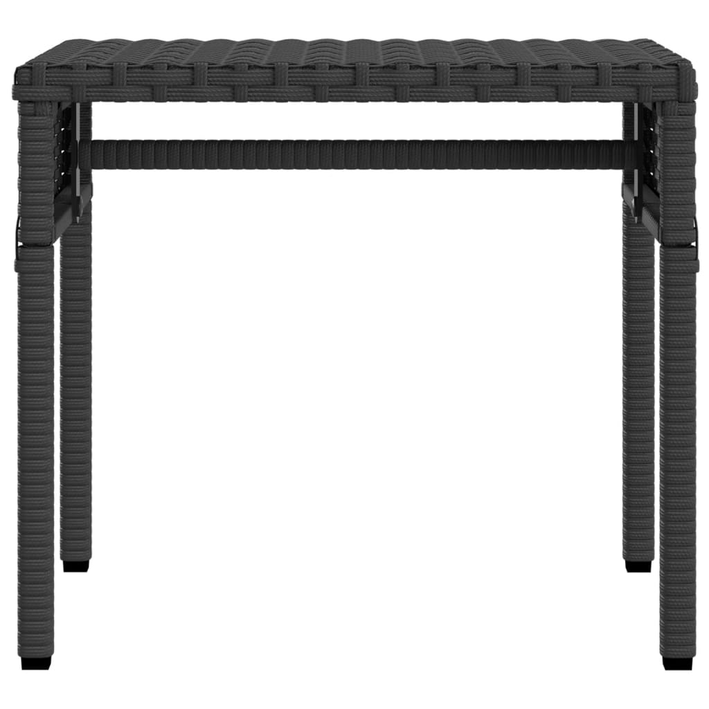 Lettino Prendisole con Baldacchino e Tavolino Nero Polyrattan