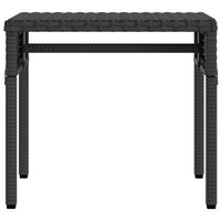 Lettino Prendisole con Baldacchino e Tavolino Nero Polyrattan