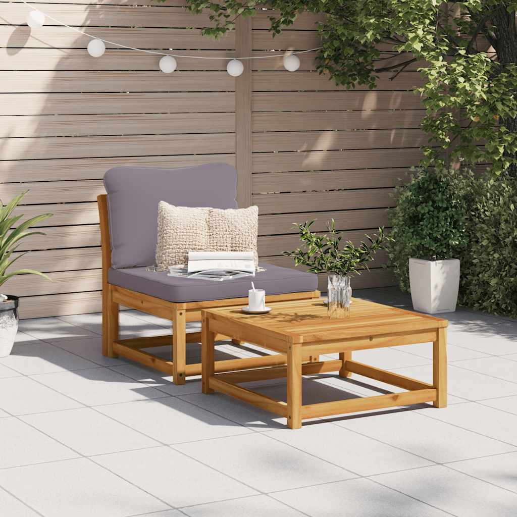 Divano da Giardino con Cuscini in Legno Massello Acacia 366495