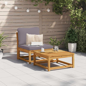 Divano da Giardino con Cuscini in Legno Massello Acacia 366495