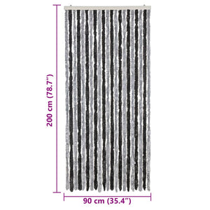 Tenda Antimosche Grigia e Nera 90x200 cm in Ciniglia 377327