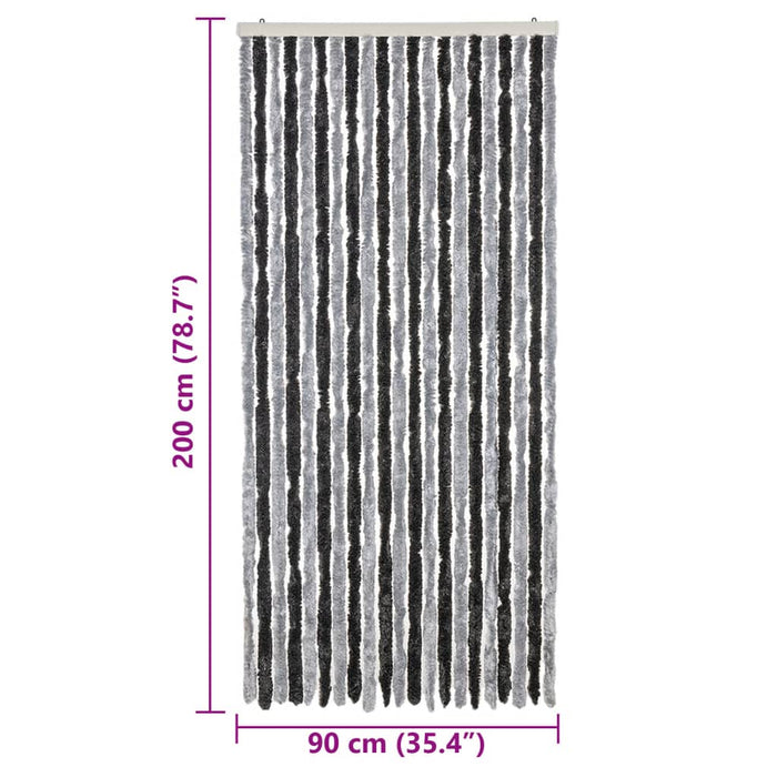 Tenda Antimosche Grigia e Nera 90x200 cm in Ciniglia 377327