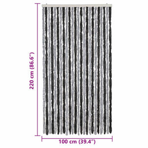 Tenda Antimosche Grigia e Nera 100x220 cm in Ciniglia 377330
