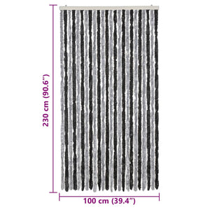 Tenda Antimosche Grigia e Nera 100x230 cm in Ciniglia 377331