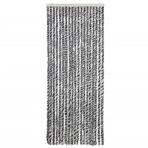 Tenda Antimosche Grigia Nera e Bianca 56x200 cm in Ciniglia