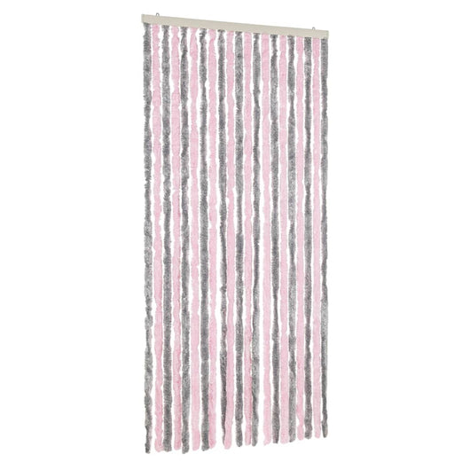 Tenda Antimosche Grigio Argento e Rosa 90x220 cm in Ciniglia 377363
