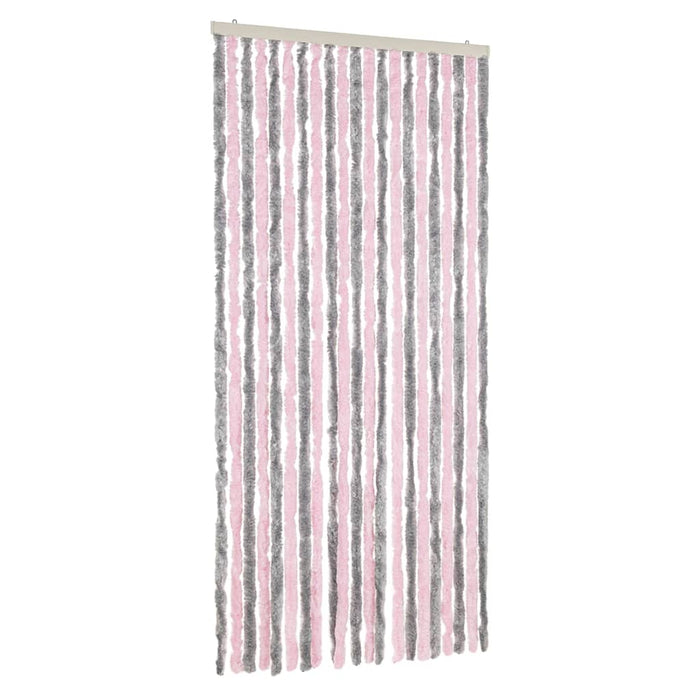 Tenda Antimosche Grigio Argento e Rosa 90x220 cm in Ciniglia 377363