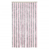 Tenda Antimosche Grigio Argento e Rosa 100x220 cm in Ciniglia