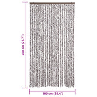 Tenda Antimosche Marrone e Beige 100x200 cm in Ciniglia