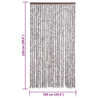 Tenda Antimosche Marrone e Beige 100x230 cm in Ciniglia 377374