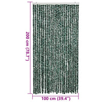 Tenda Antimosche Verde e Bianca 100x200 cm in Ciniglia 377385