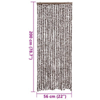 Tenda Antimosche Marrone e Bianca 56x200 cm in Ciniglia