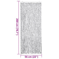 Tenda Antimosche Grigio Chiaro e Grigio Scuro 56x200cm Ciniglia 377395