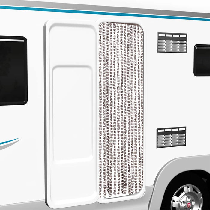 Tenda Antimosche Tortora e Bianca 56x200 cm in Ciniglia 377403