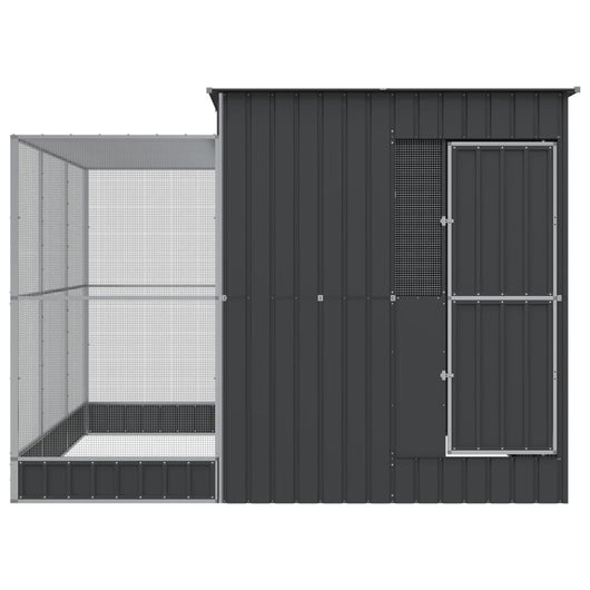 Gabbia per uccelli voliera con estensione argento 290 x 303 x 216 cm acciaio Argento 02_0045652